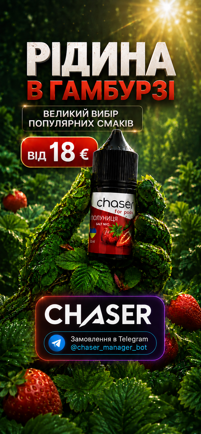 Банер CHASER Hamburg із полуничним смаком та ціною від 18 євро